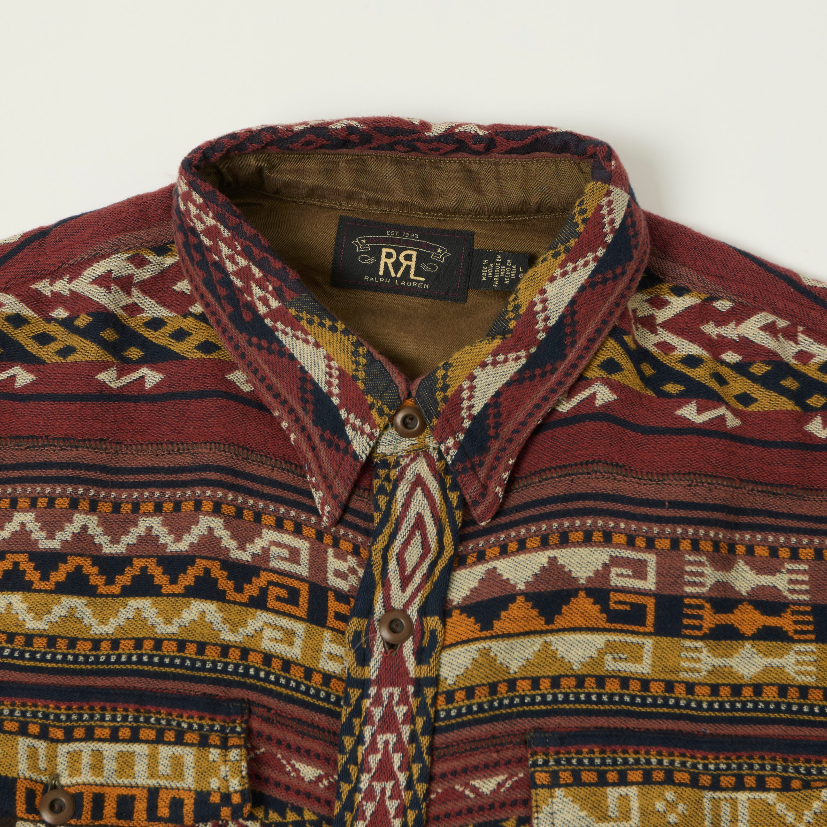 RRL Aztec Jacquard Work Shirt - Red/Multi