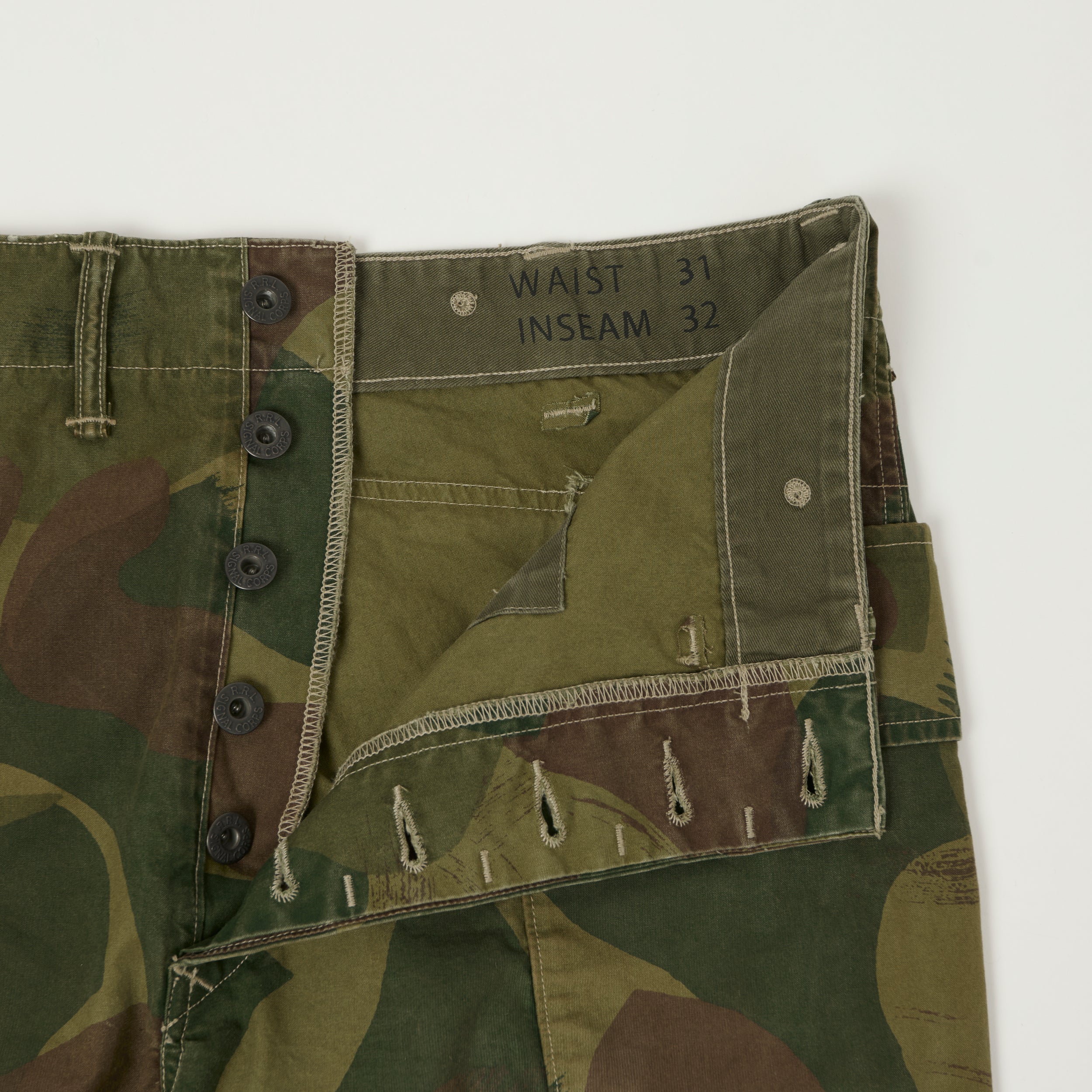 RRL Camo Poplin Cargo Field Trouser - Olive CGO