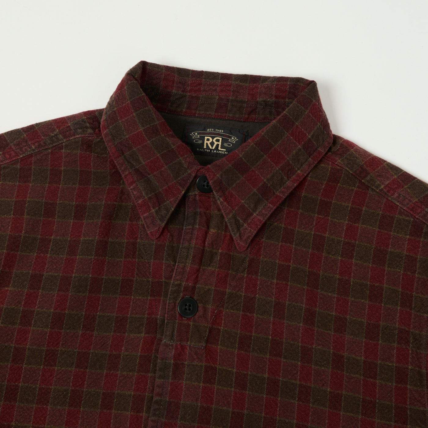 RRL Plaid Lightweight Shirt Jacket - Red/Black