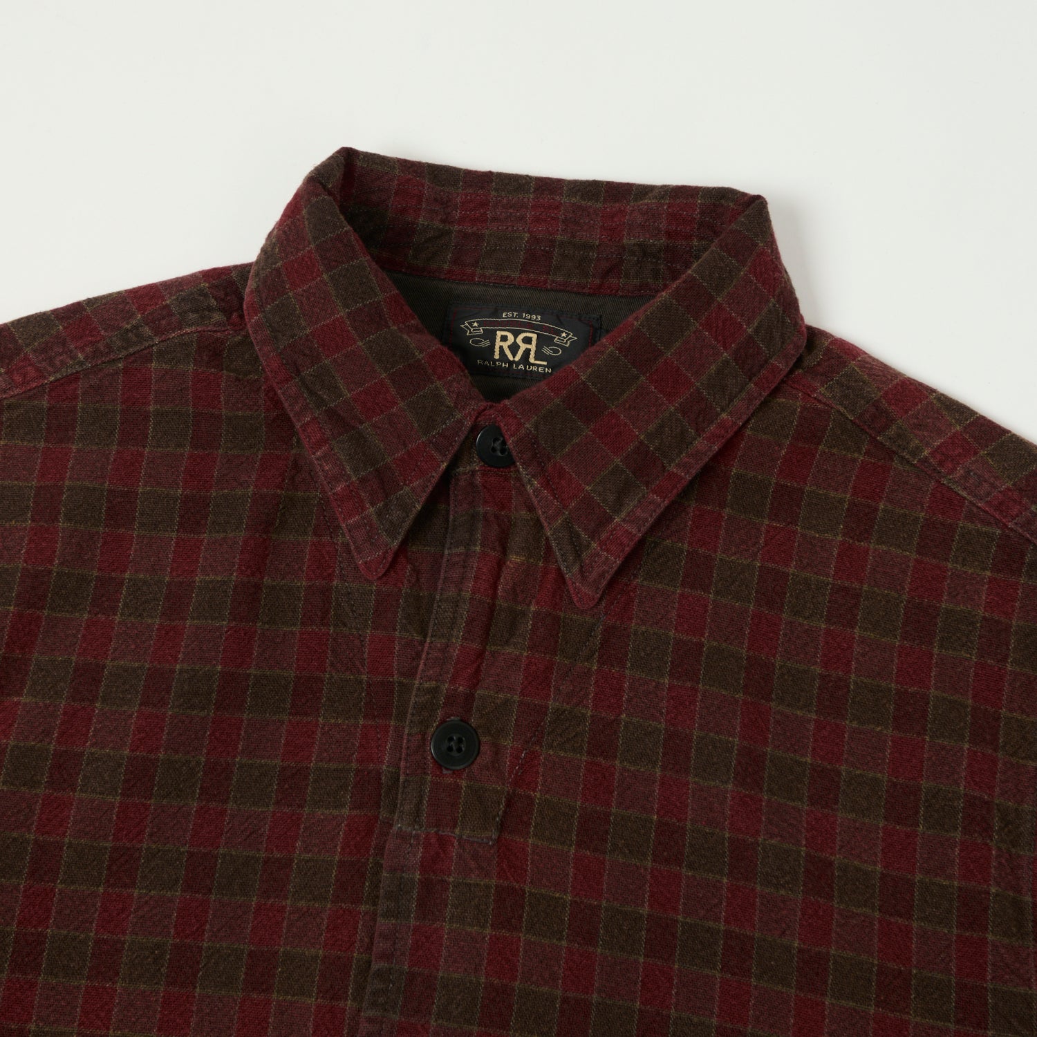 RRL Plaid Lightweight Shirt Jacket - Red/Black