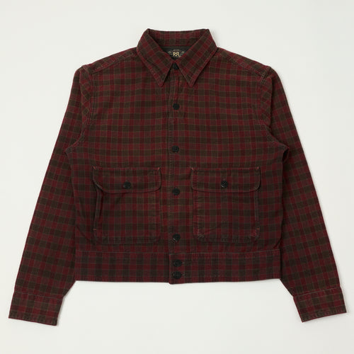 RRL Plaid Lightweight Shirt Jacket - Red/Black