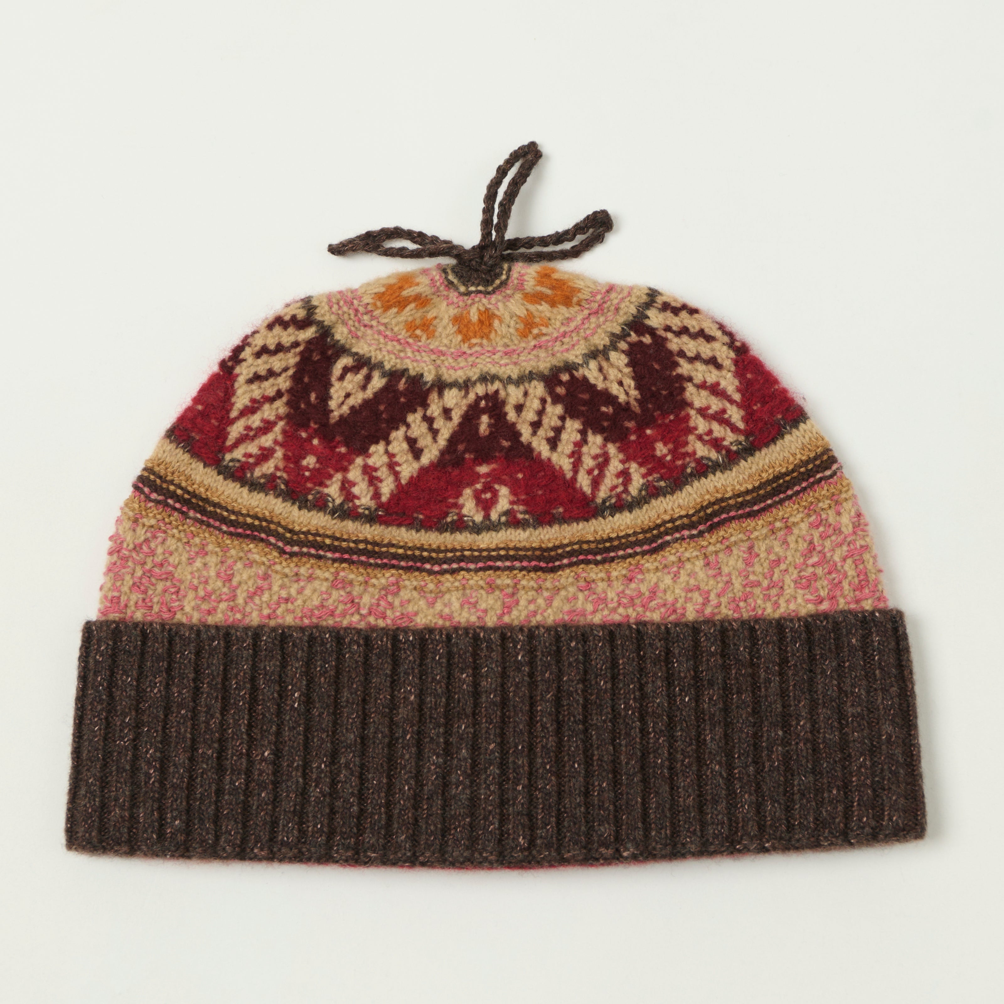RRL Cold Weather Jacquard Watch Cap - Red/Multi