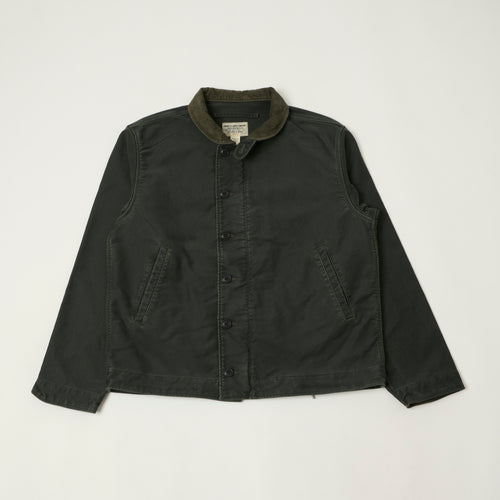 RRL Corduroy-Collar Deck Jacket - Faded Black