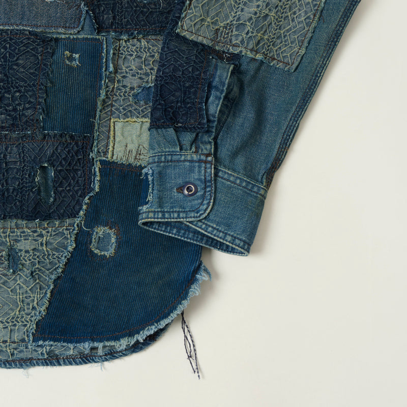 RRL Indigo Patchwork Shirt - Blue