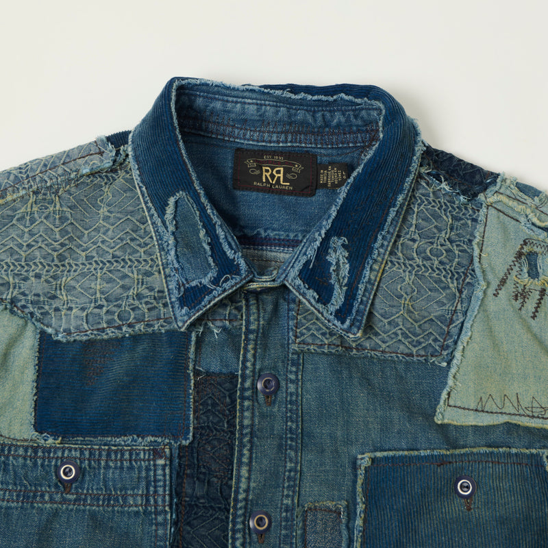 RRL Indigo Patchwork Shirt - Blue