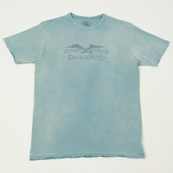 RRL Distressed Jersey Graphic T-Shirt - Washed Indigo