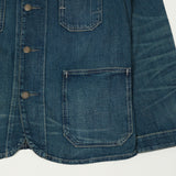 RRL Cotton-Linen Denim Engineer Jacket - Mid Wash