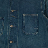 RRL Cotton-Linen Denim Engineer Jacket - Mid Wash