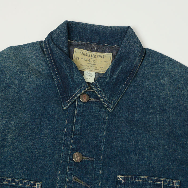 RRL Cotton-Linen Denim Engineer Jacket - Mid Wash