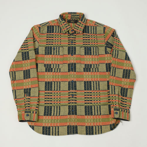 RRL 'Farewell' Jacquard Work Shirt - Orange/Navy