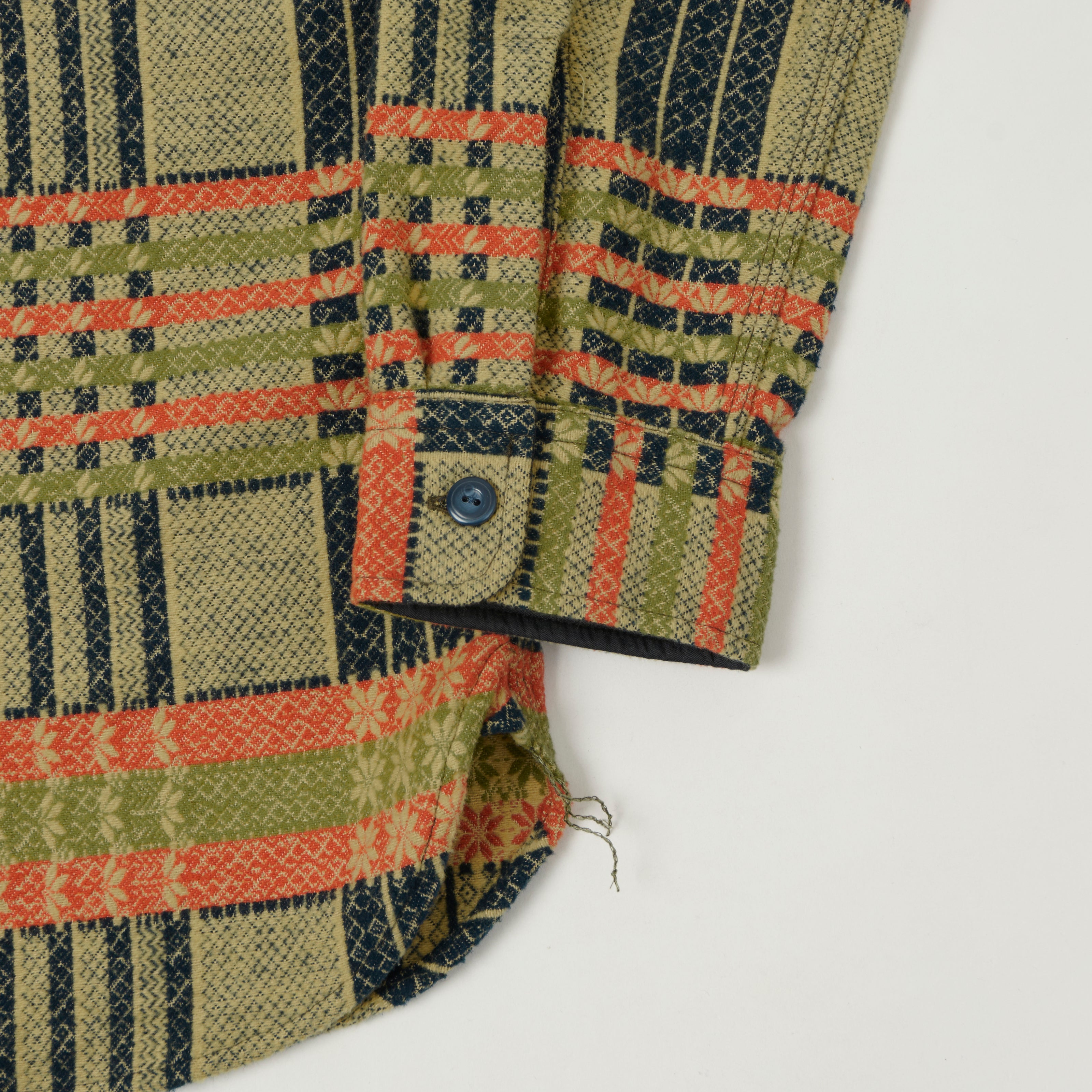 RRL 'Farewell' Jacquard Work Shirt - Orange/Navy