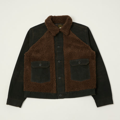RRL Fleece-Panelled Canvas Jacket Vintage - Black/Brown