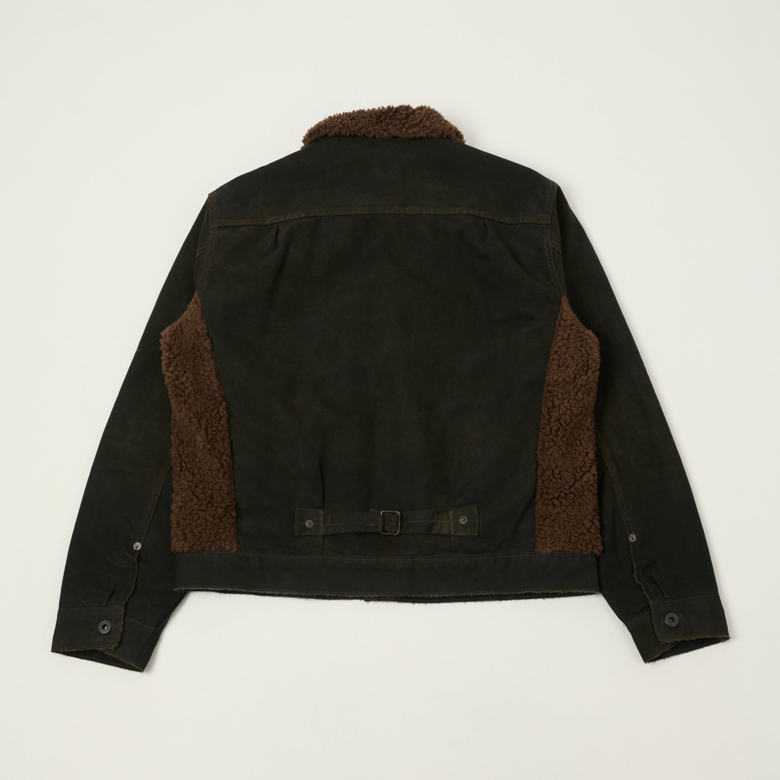 RRL Fleece-Panelled Canvas Jacket Vintage - Black/Brown