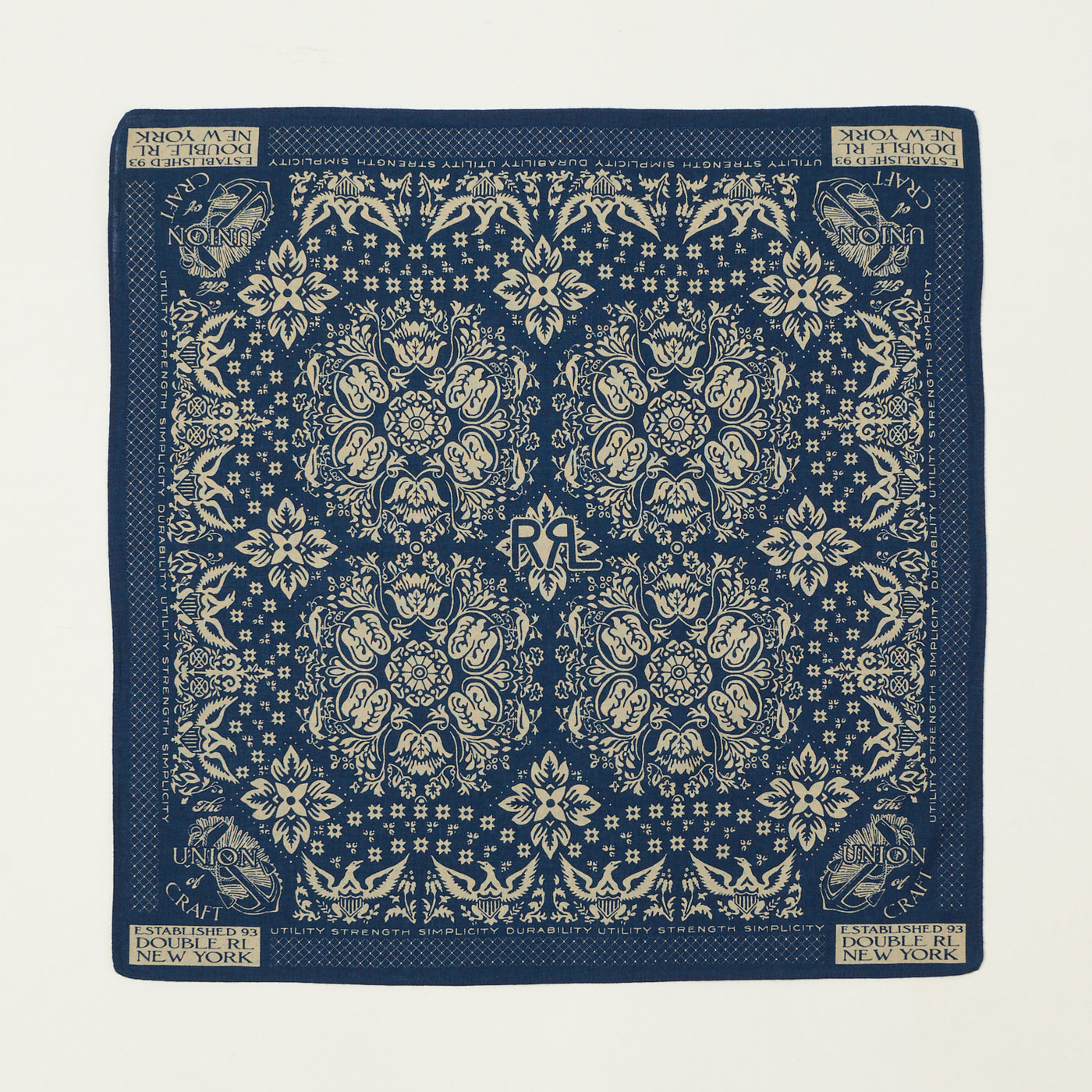 RRL Floral-Print Cotton Bandana - Indigo