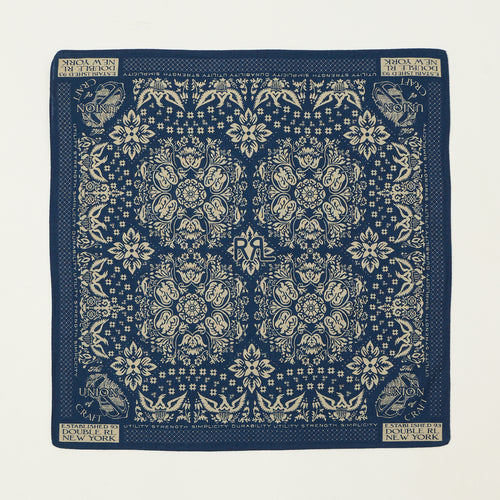 RRL Floral-Print Cotton Bandana - Indigo