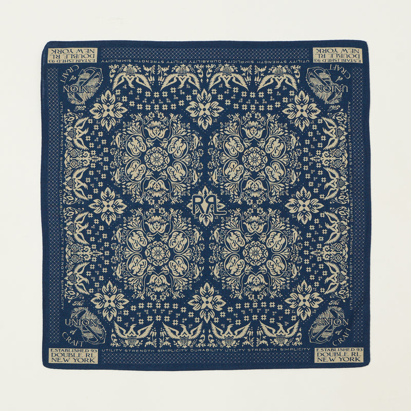 RRL Floral-Print Cotton Bandana - Indigo