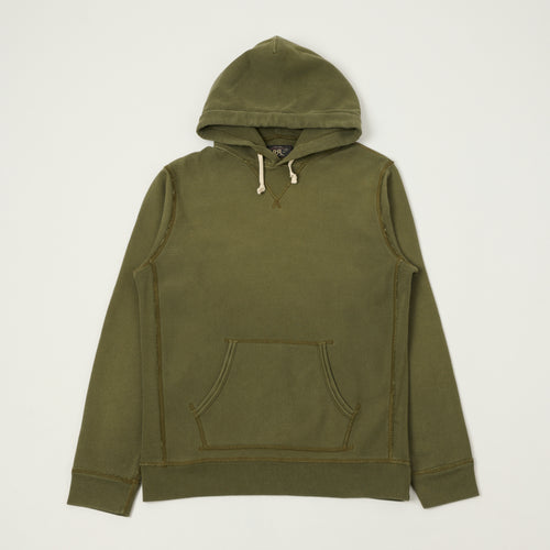 RRL Garment-Dyed French Terry Hoodie - Olive
