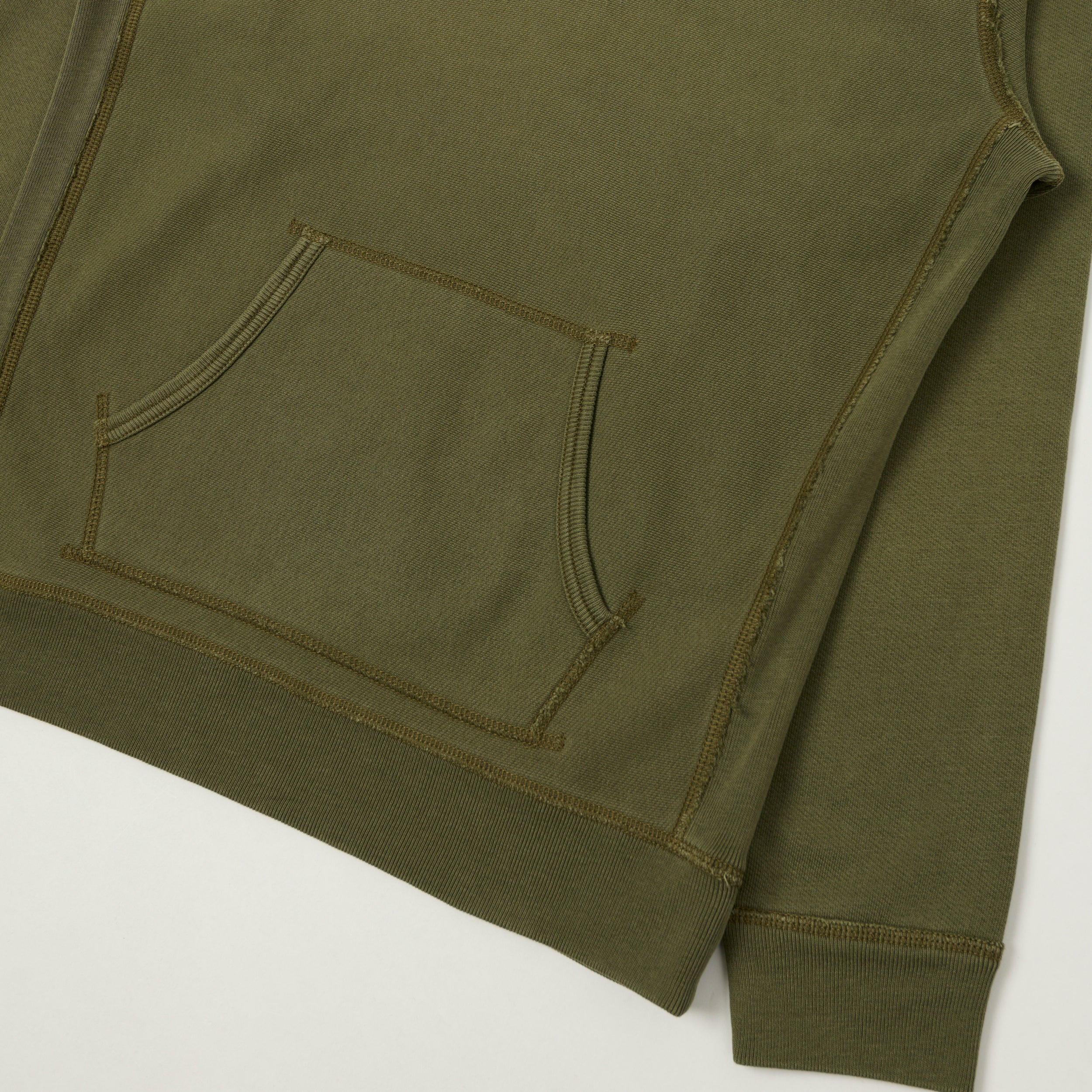 RRL Garment-Dyed French Terry Hoodie - Olive