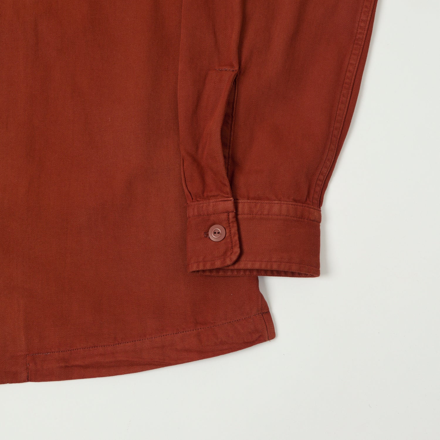 RRL Garment-Dyed Camp Collar Shirt - Brick