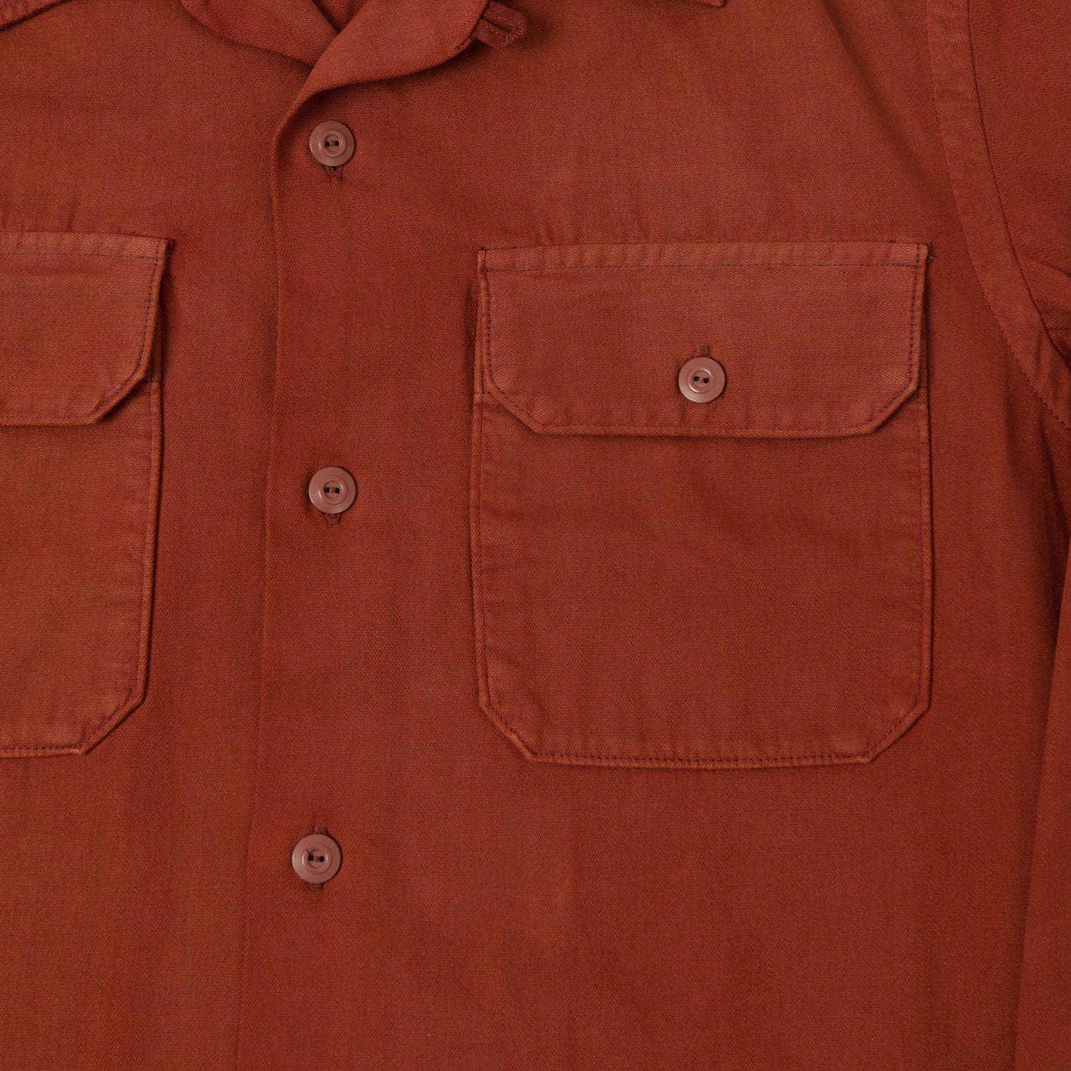 RRL Garment-Dyed Camp Collar Shirt - Brick