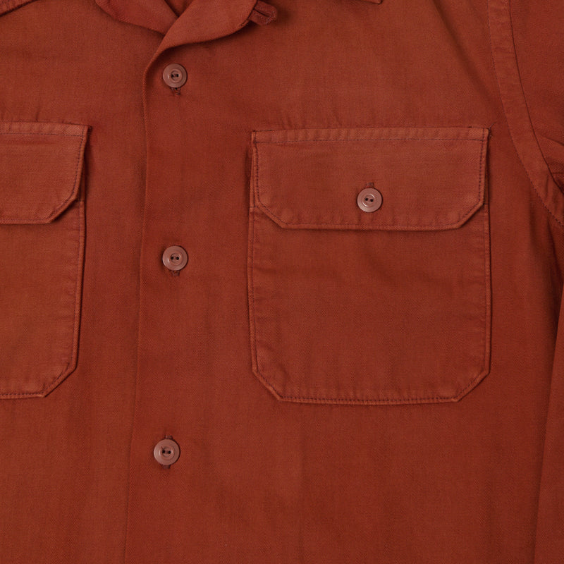 RRL Garment-Dyed Twill Camp Shirt - Brick