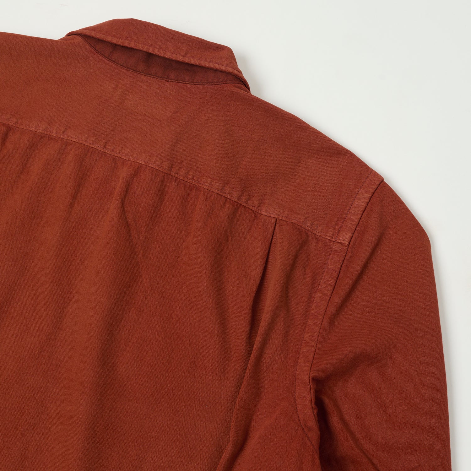 RRL Garment-Dyed Camp Collar Shirt - Brick