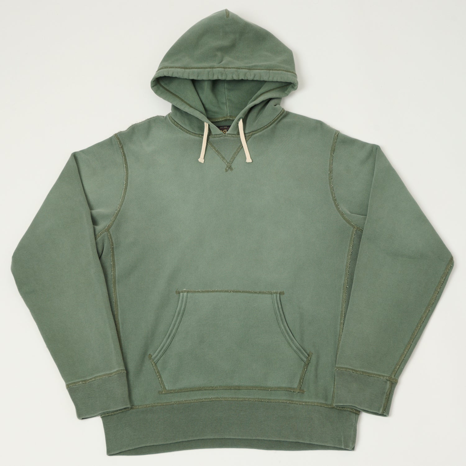RRL Garment-Dyed French Terry Hoodie - Faded Green