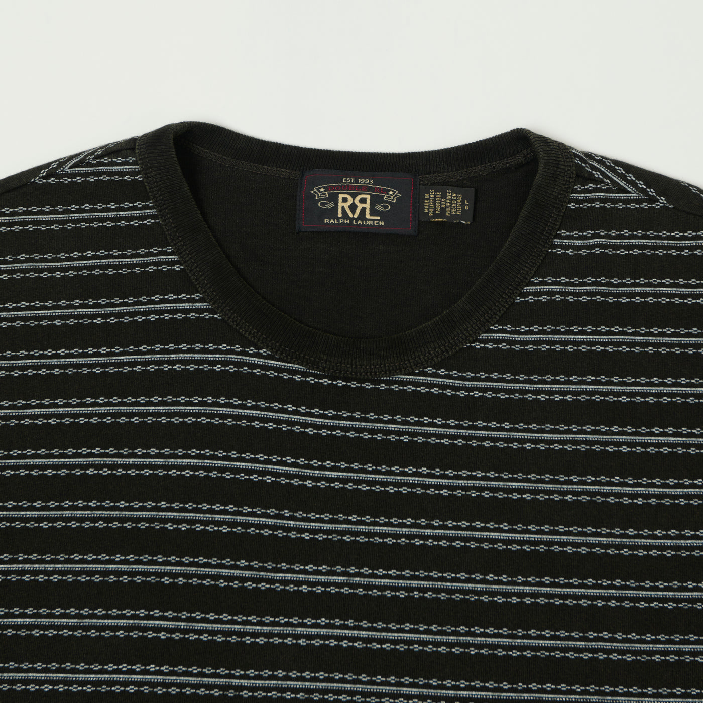 RRL Striped Jacquard T-Shirt - Indigo Black