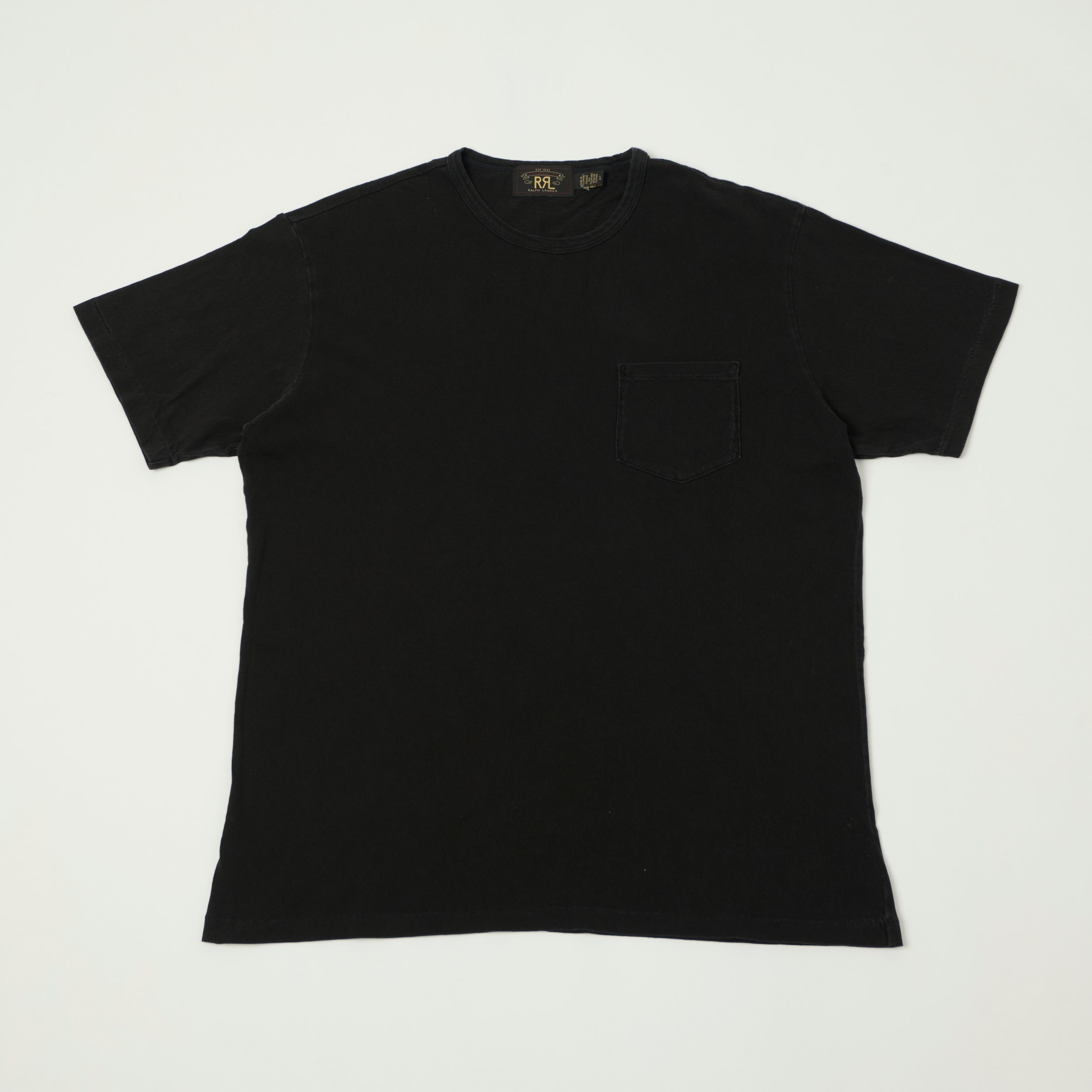 RRL Washed Jersey Pocket T-Shirt - Black Indigo
