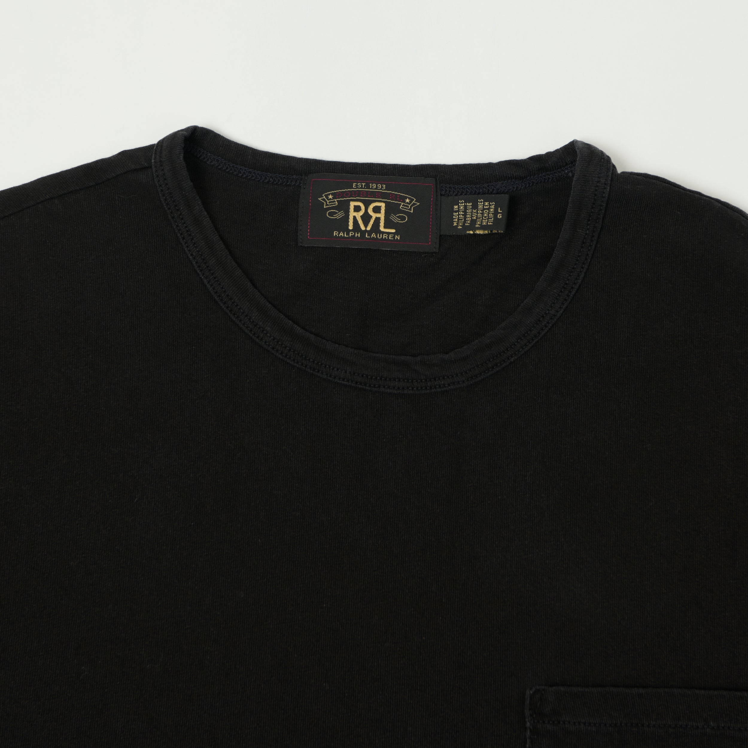 RRL Washed Jersey Pocket T-Shirt - Black Indigo