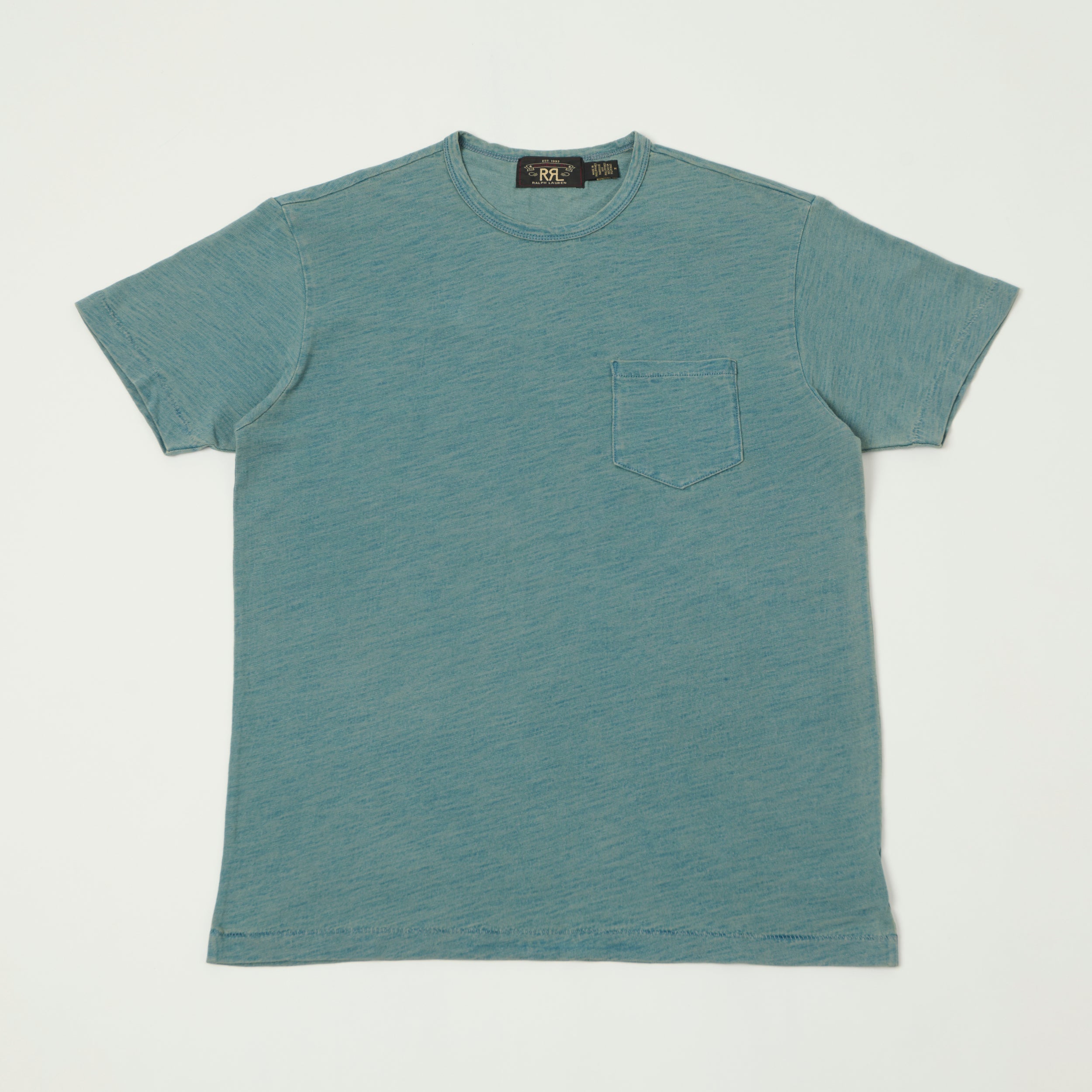 RRL Washed Jersey Pocket T-Shirt - Light Indigo