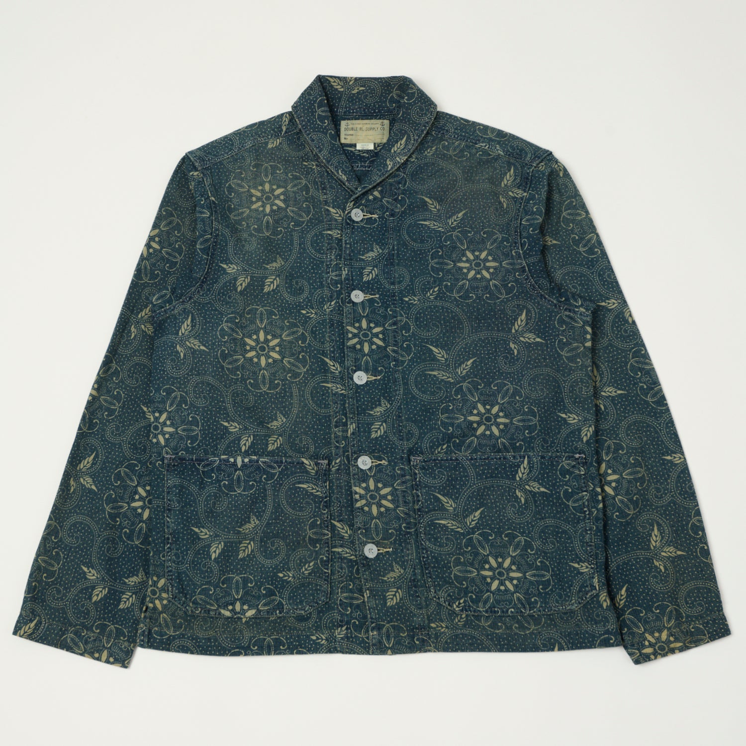 RRL Shawl Collar Overshirt - Indigo Paisley