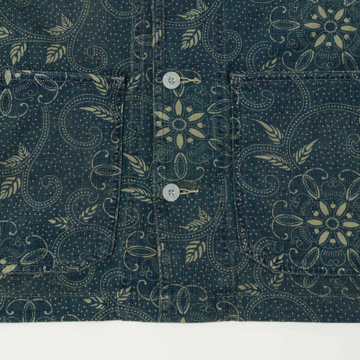 RRL Shawl Collar Overshirt - Indigo Paisley