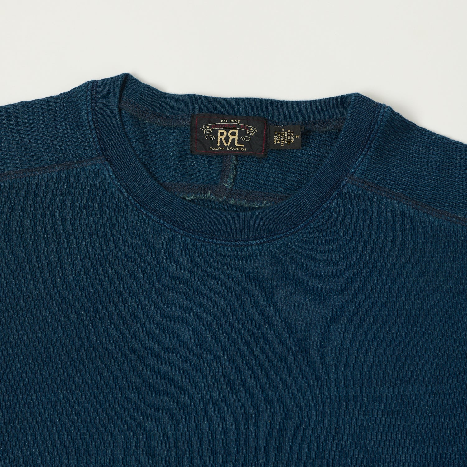 RRL Jacquard-Knit Thermal - Rinsed Blue Indigo – SON OF A STAG