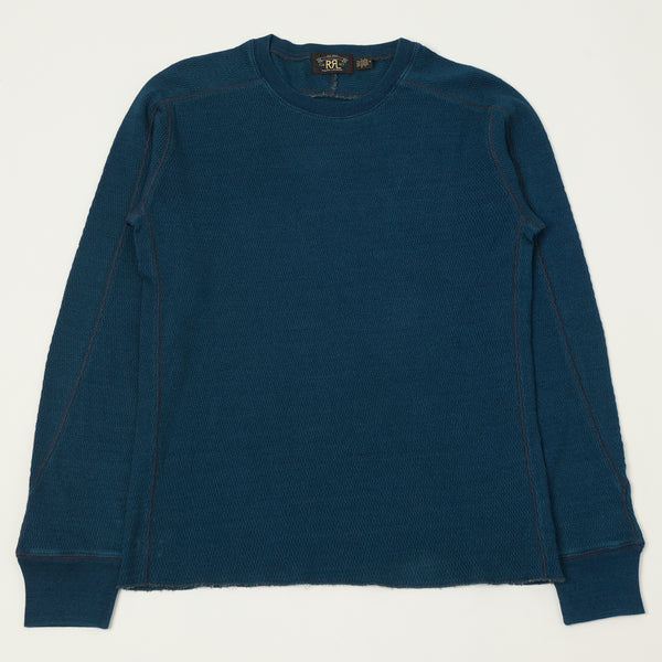 RRL Jacquard-Knit Thermal - Rinsed Blue Indigo