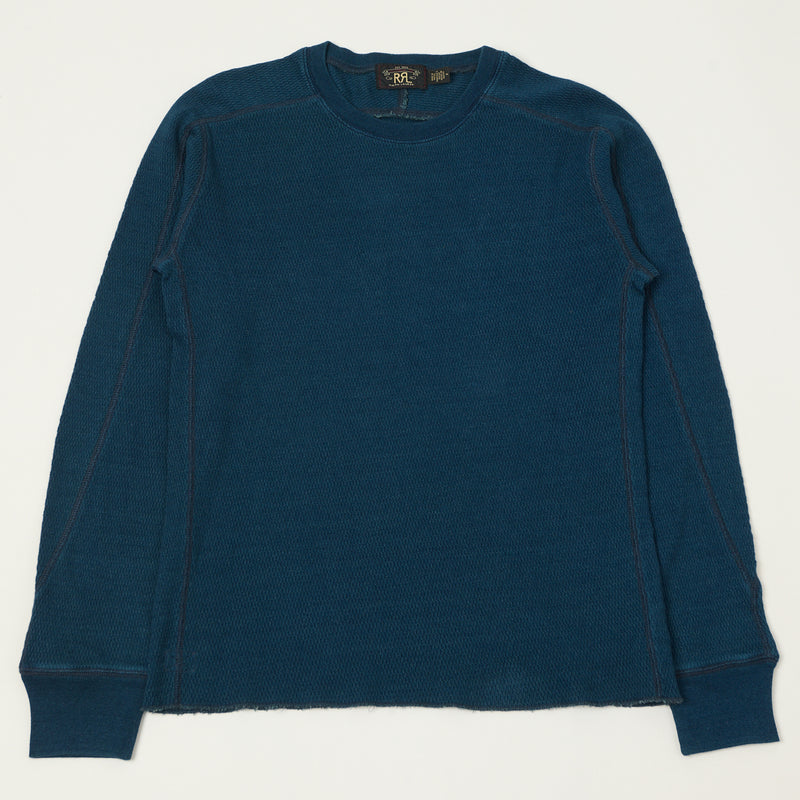 RRL Jacquard-Knit Thermal - Rinsed Blue Indigo