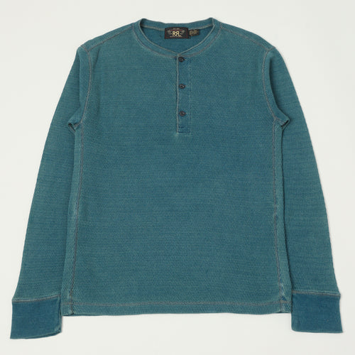 RRL Jacquard-Knit Thermal Henley - Indigo