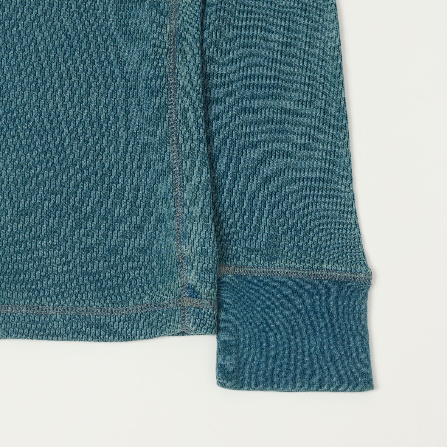 RRL Jacquard-Knit Thermal Henley - Indigo