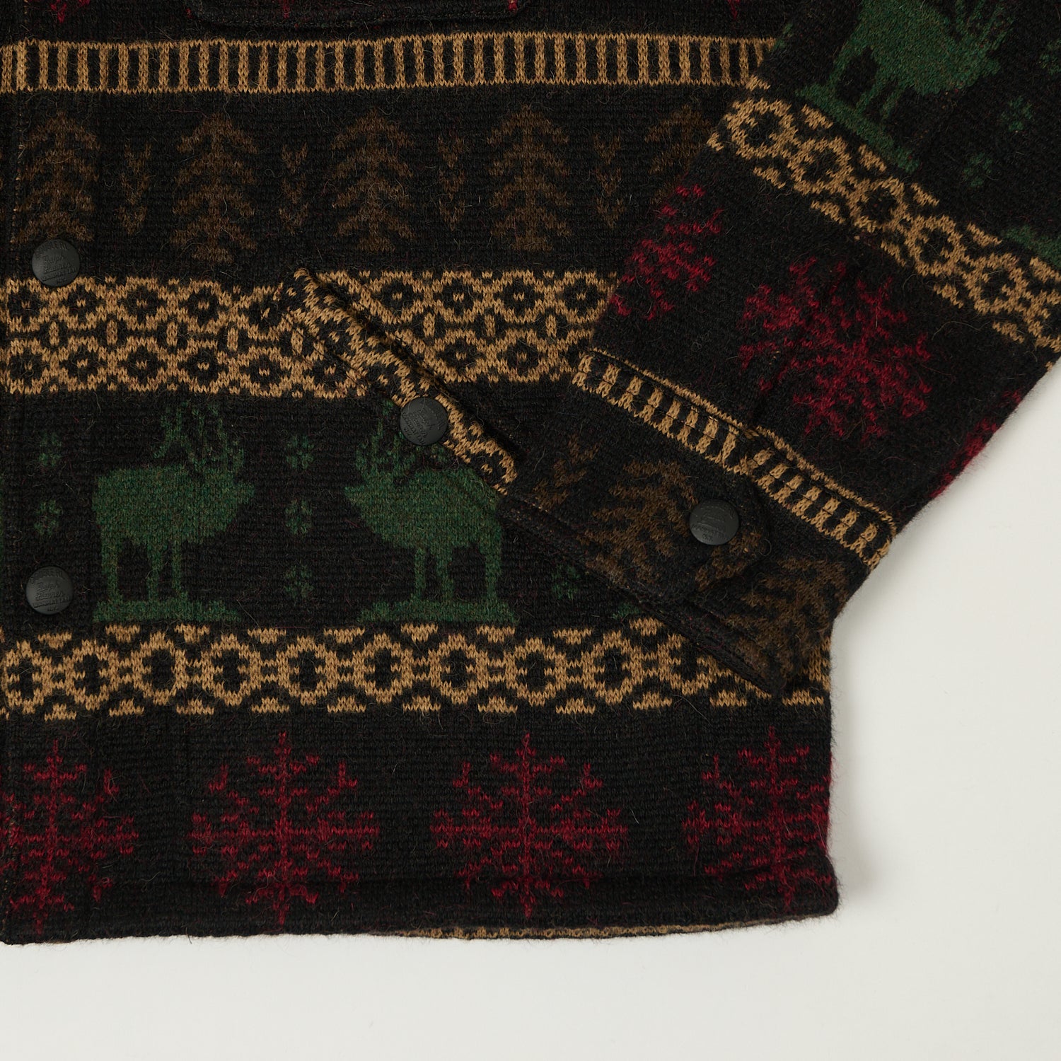 RRL Jacquard Alpaca Knit Jacket - Black/Multi