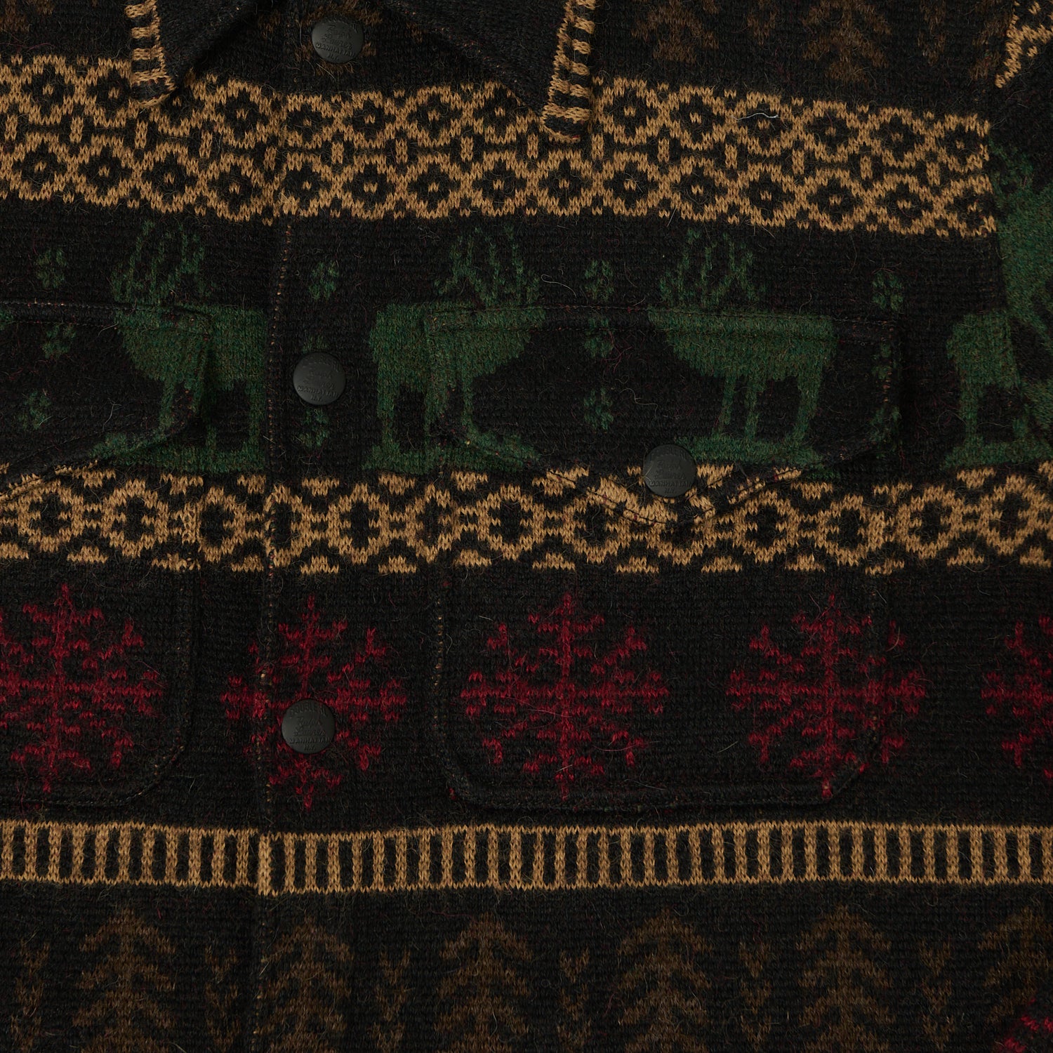 RRL Jacquard Alpaca Knit Jacket - Black/Multi