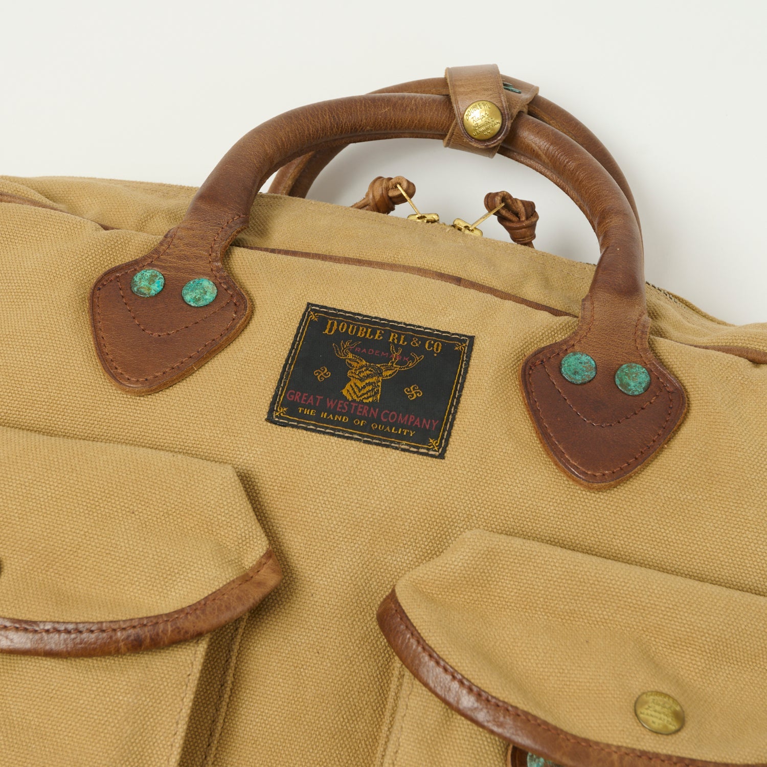 RRL Leather-Trim Canvas Briefcase - Khaki/Brown – SON OF A STAG