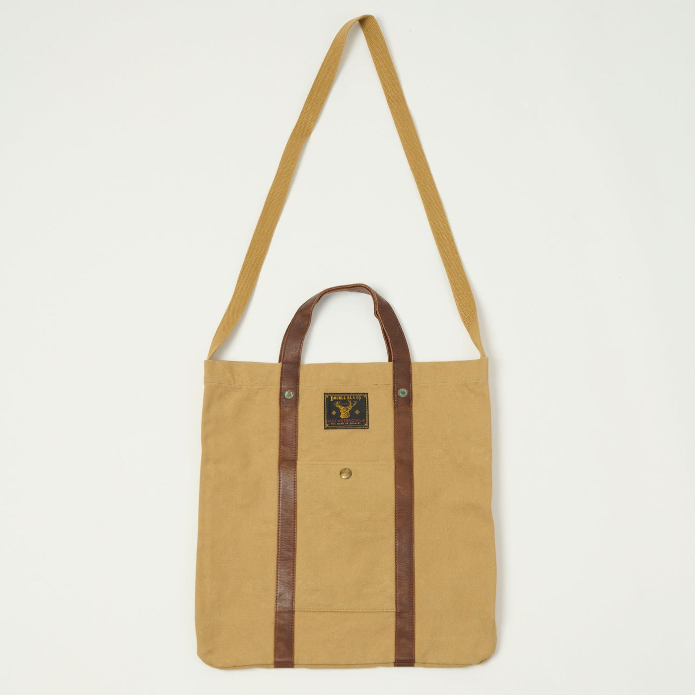 RRL Leather-Trim Canvas Tote - Khaki/Brown
