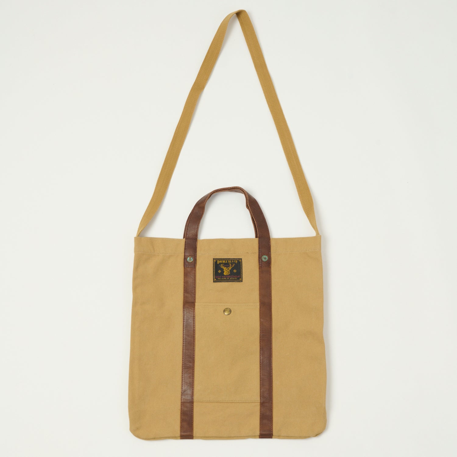 RRL Leather-Trim Canvas Tote - Khaki/Brown