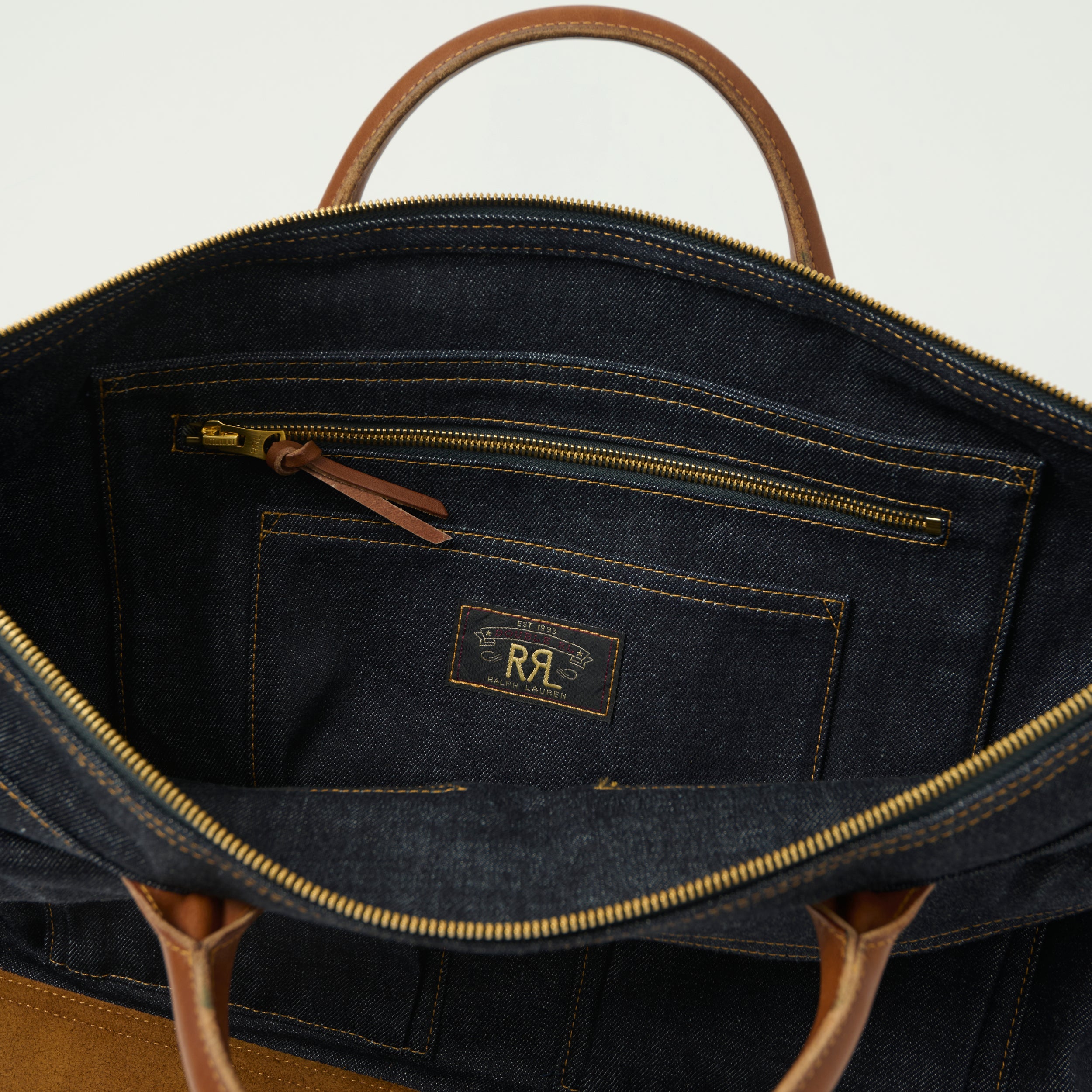 RRL Leather-Trim Denim Day Bag - Indigo – SON OF A STAG