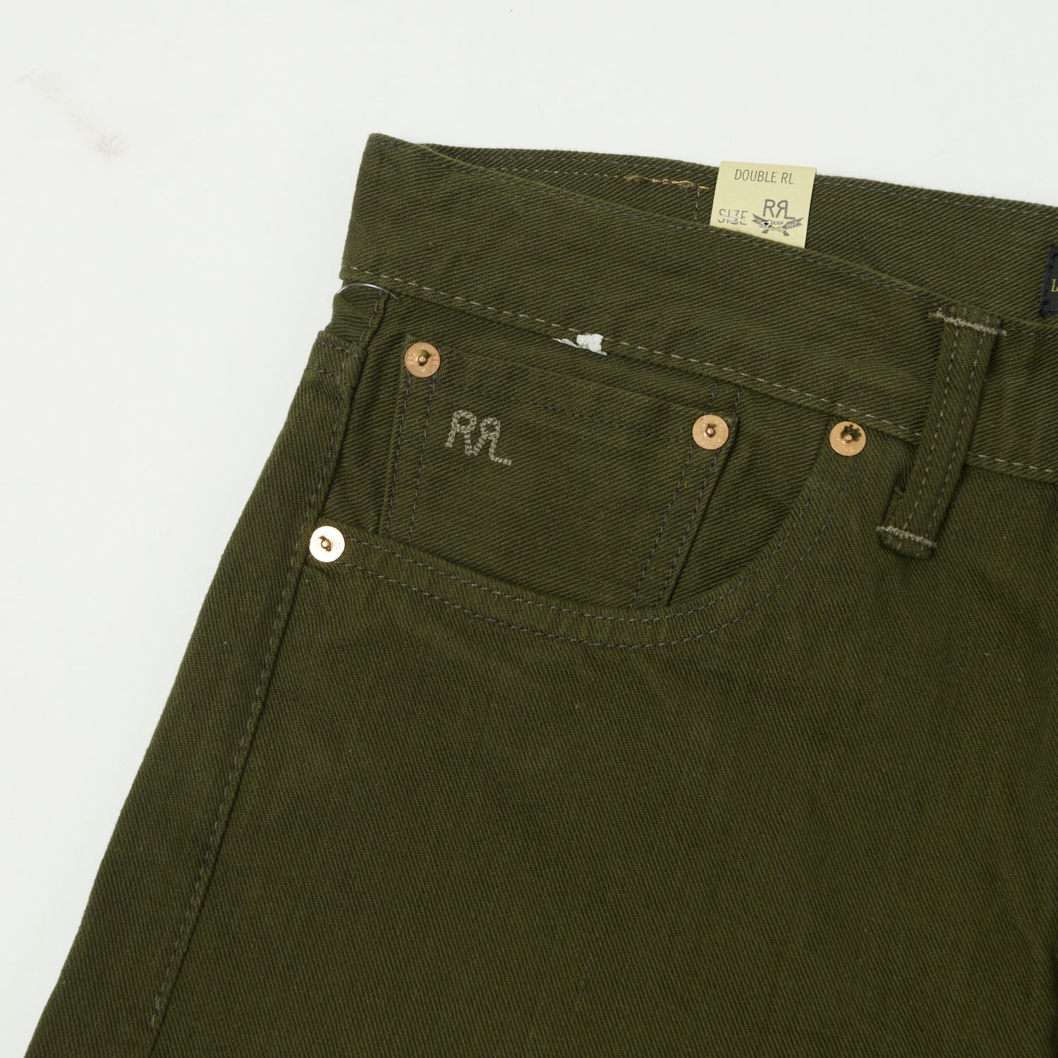 RRL Limited Edition Olive Regular Straight Jean - One Wash