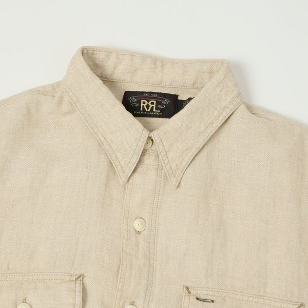 RRL Linen Herringbone Twill Workshirt - Natural