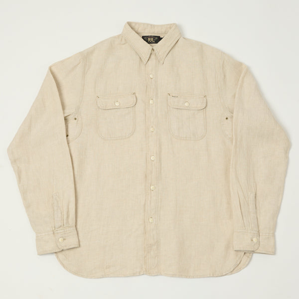 RRL Linen Herringbone Twill Workshirt - Natural