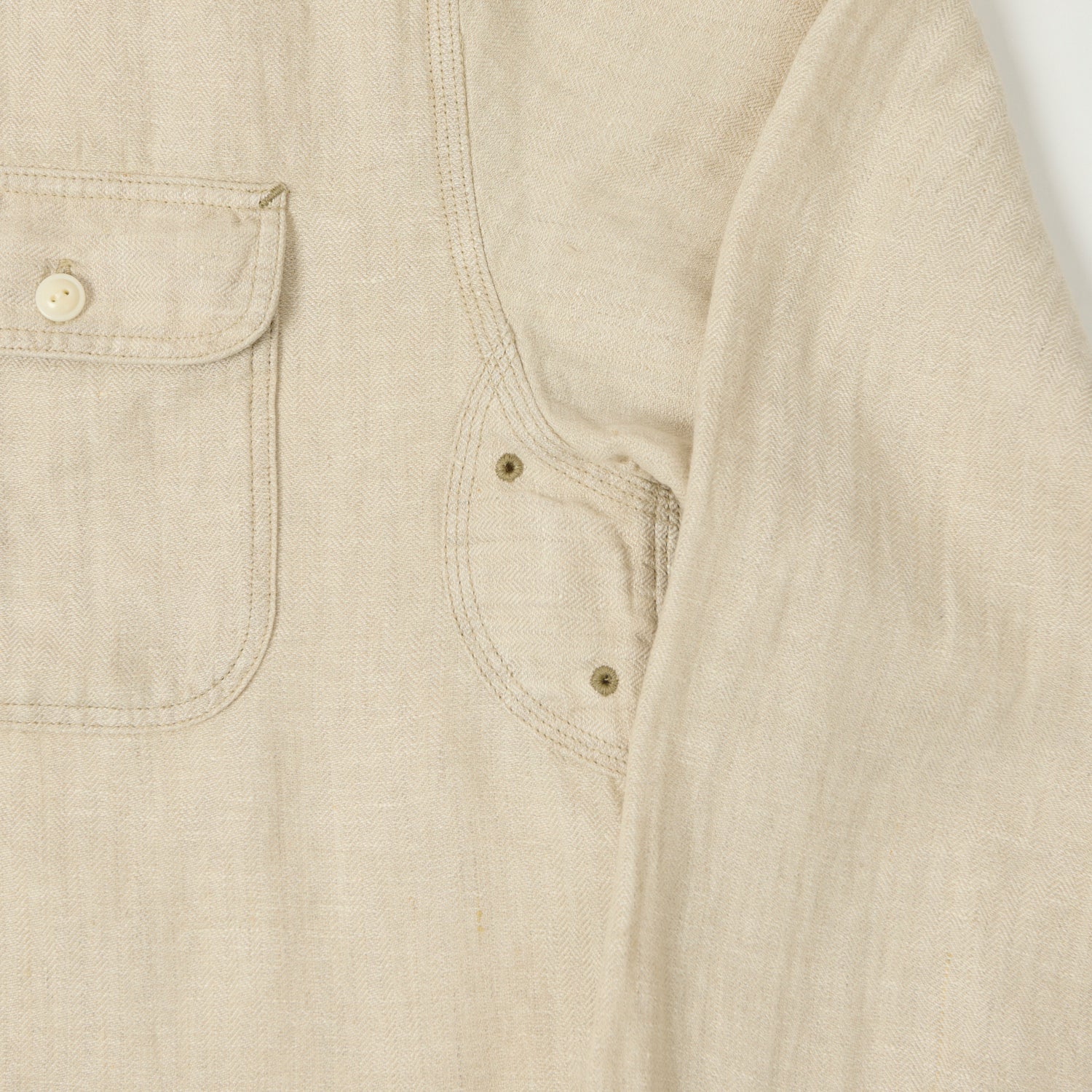 RRL Linen Herringbone Twill Workshirt - Natural