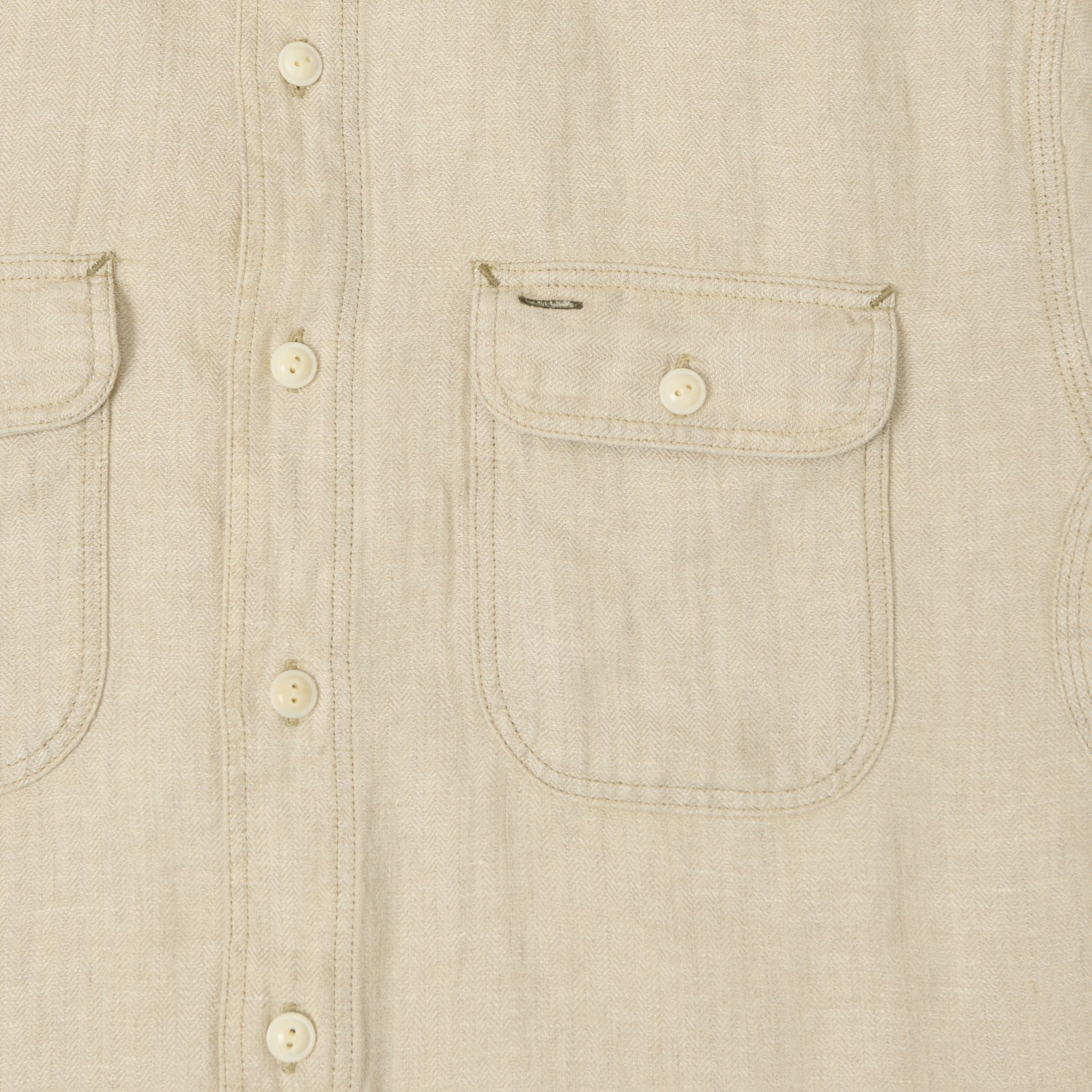 RRL Linen Herringbone Twill Workshirt - Natural