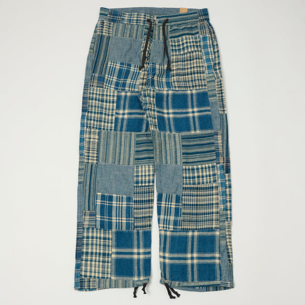 RRL Indigo Patchwork Drawstring Trouser - Indigo Patchwork